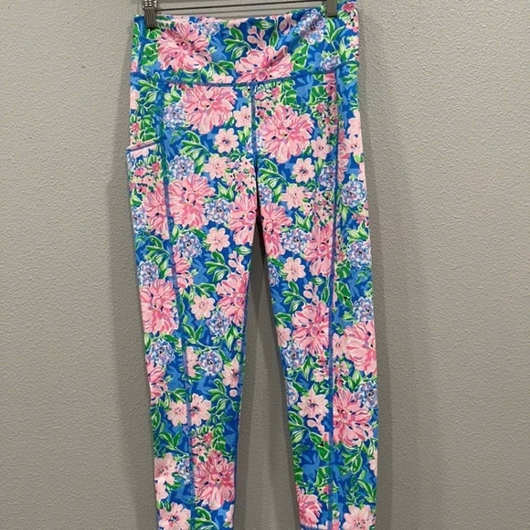 NWOT Lilly Pulitzer Luxletic Weekender High Rise Midi Legging Spring In Your Ste - Picture 2 of 5